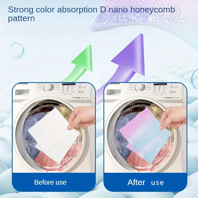 Fabric Clothes Color & Dirt Absorb Paper for Washing Machine | Buy 1 Get 1 Free