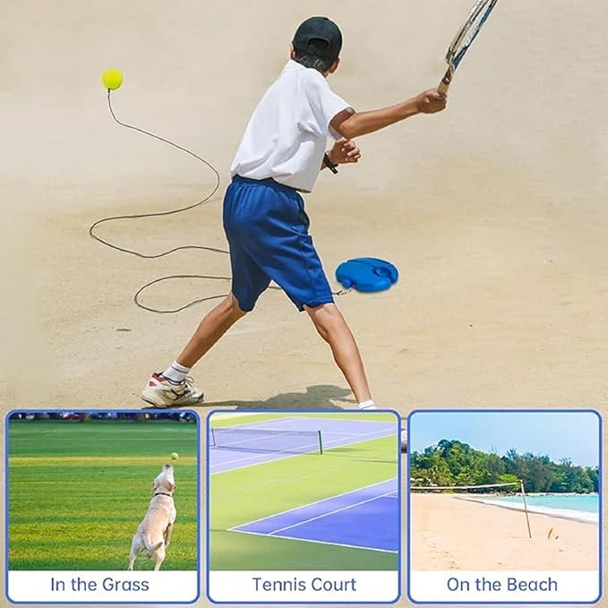 Portable Solo Cricket/Tennis Training Equipment for Self-Practice + 1 Pencil Pouch FREE | Multi-Color