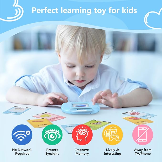 Preschool Learning Toy, Early Educational Intelligent Rechargeable Language Card Reader for Kids | Age 1-5 Yrs